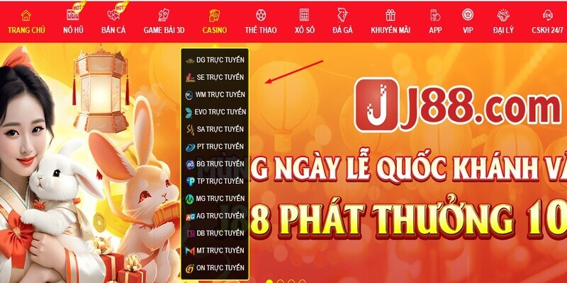 Hướng dẫn tham gia trải nghiệm casino J88